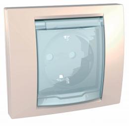 Изображение продукта Розетка Schneider Electric Unica с/з со шторкамии крышкой 16A 250V 